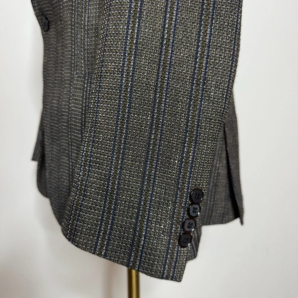 Score Michael Blazer Sport‎ Coat Mens 54 (40R) Linen Stretch Brown Stretch